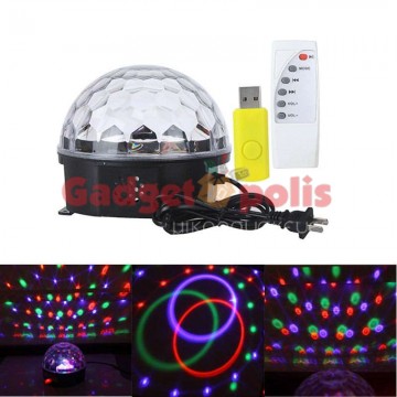Magic Crystal Ball LED φωτιστικό για πάρτυ με USB & Τηλεχειριστήριο